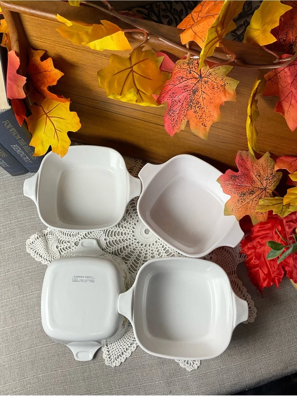 Vintage Corning Ware Spice O’Life P-43-B Petite Pans + Pilgrim Salt & Pepper Set